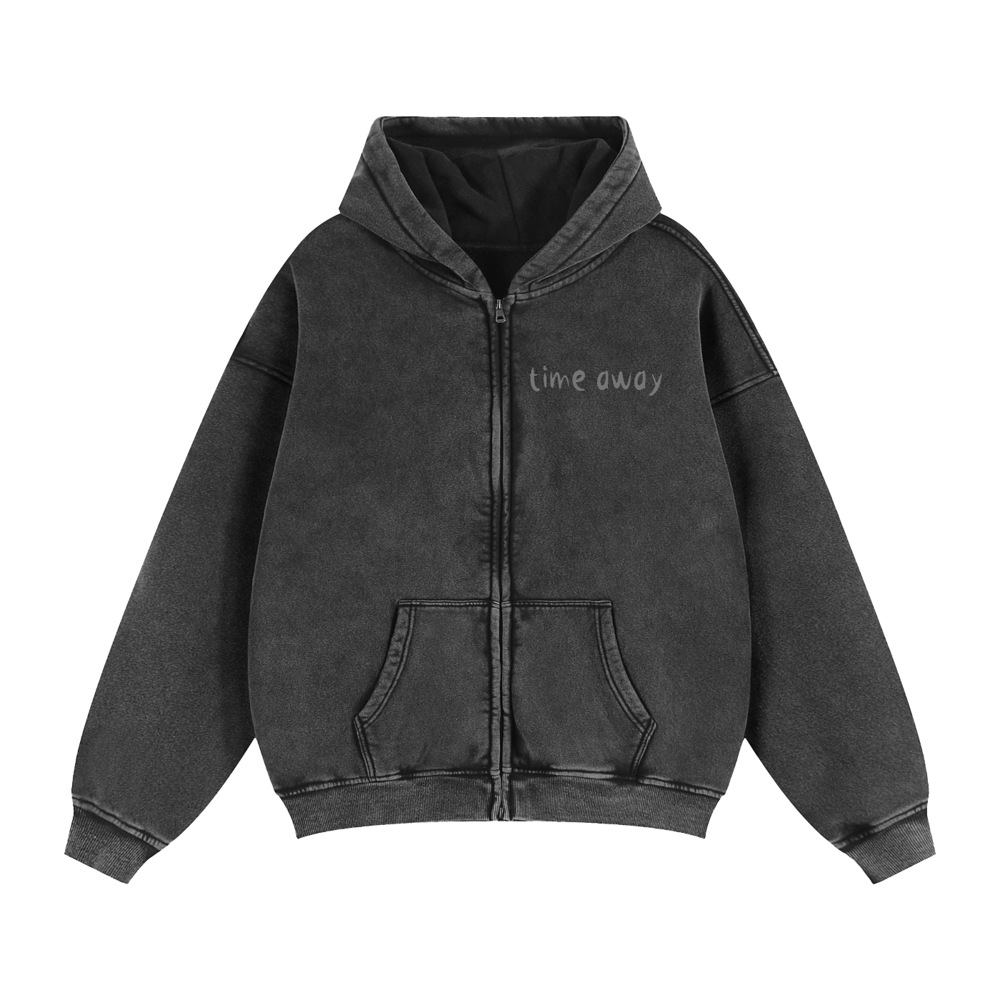 Zip-Through Boxy Fleece Hoodie